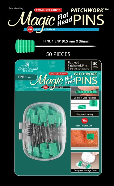 Magic Pins Flat Head fine Patchwork grün