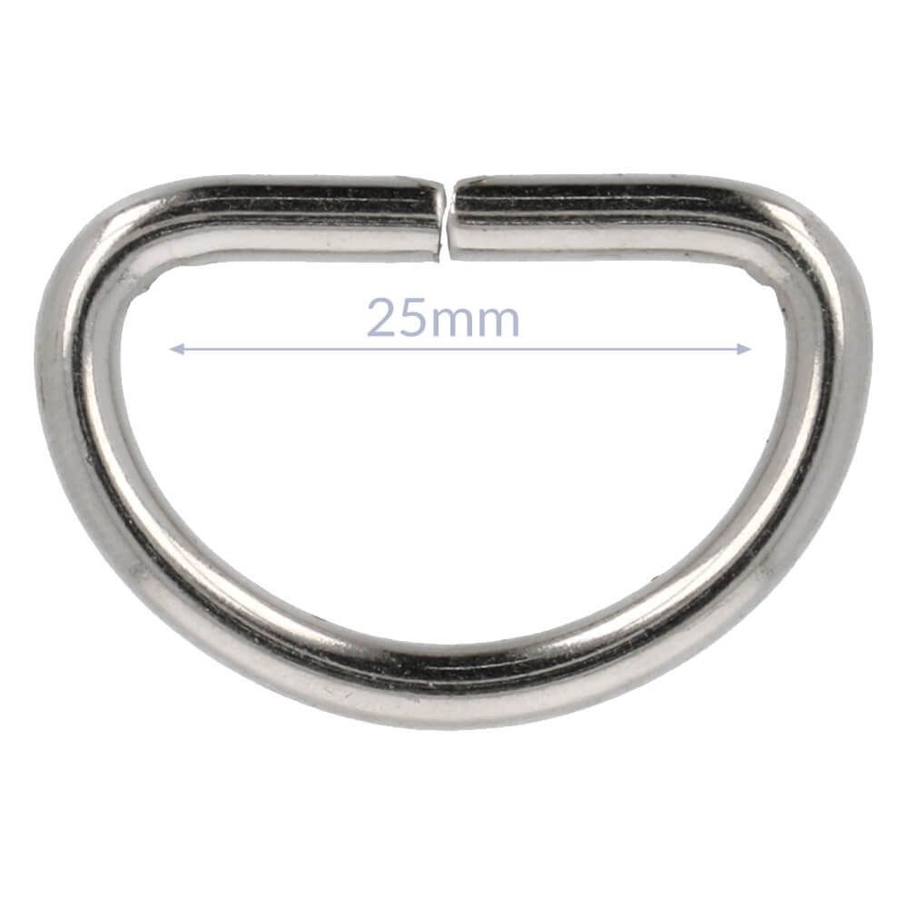 D-Ring 25 mm nickel