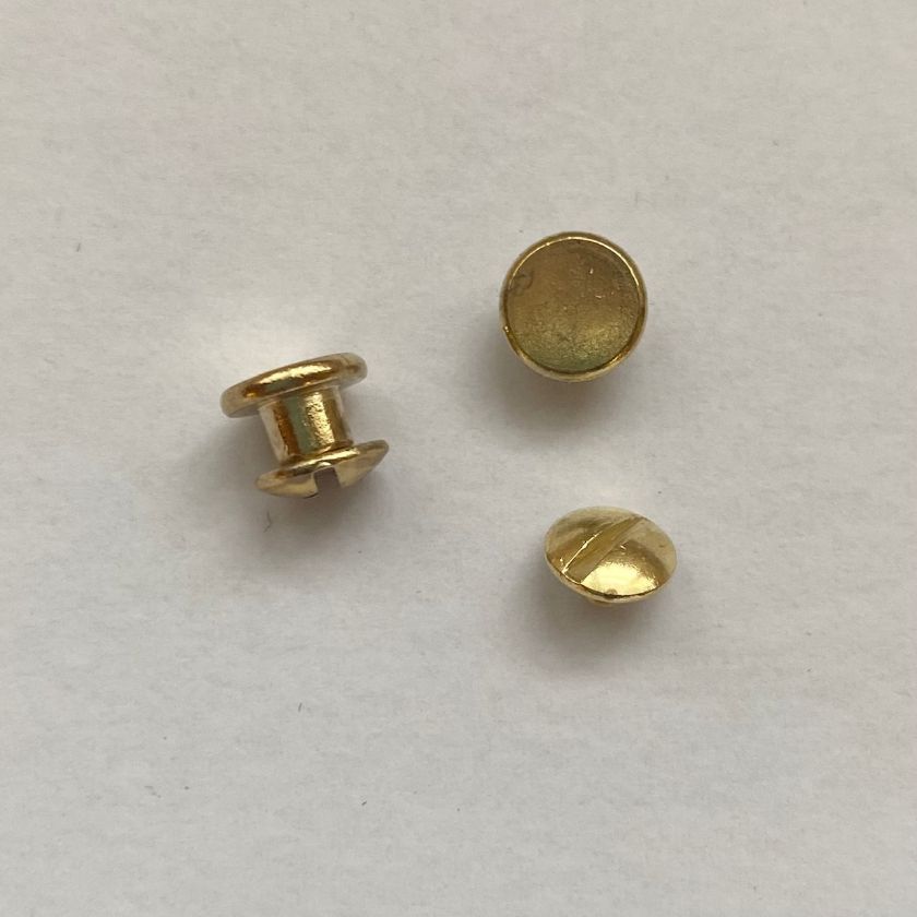 10 Buchschrauben gold 3,5 mm mit 6 mm Kopf