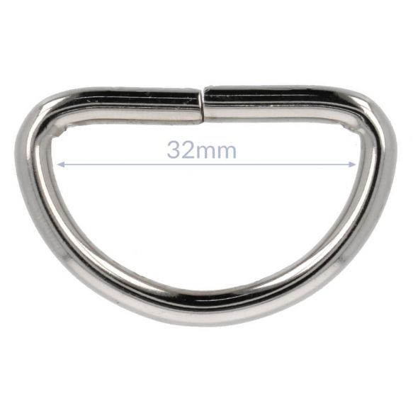 D-Ring 32 mm nickel