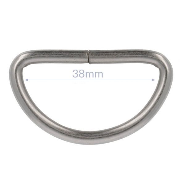 D-Ring 38 mm nickel matt