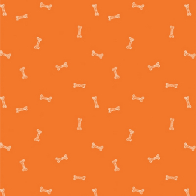 AGF Stoff "Woof" orange mit Knochen