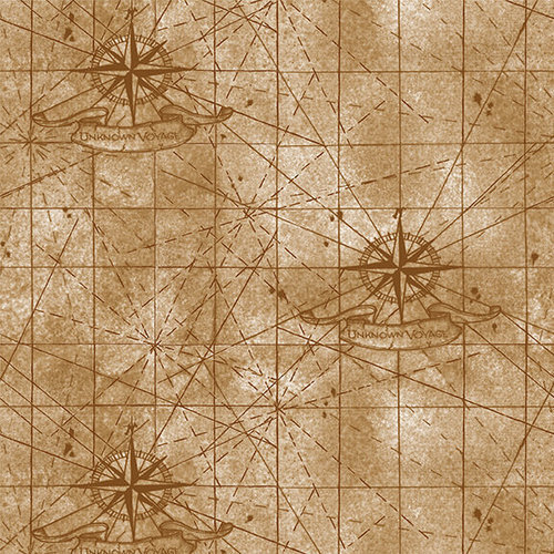 Unknown Voyage Stoff Landkarte beige